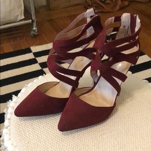 Lulus maroon pointed toe pump heels